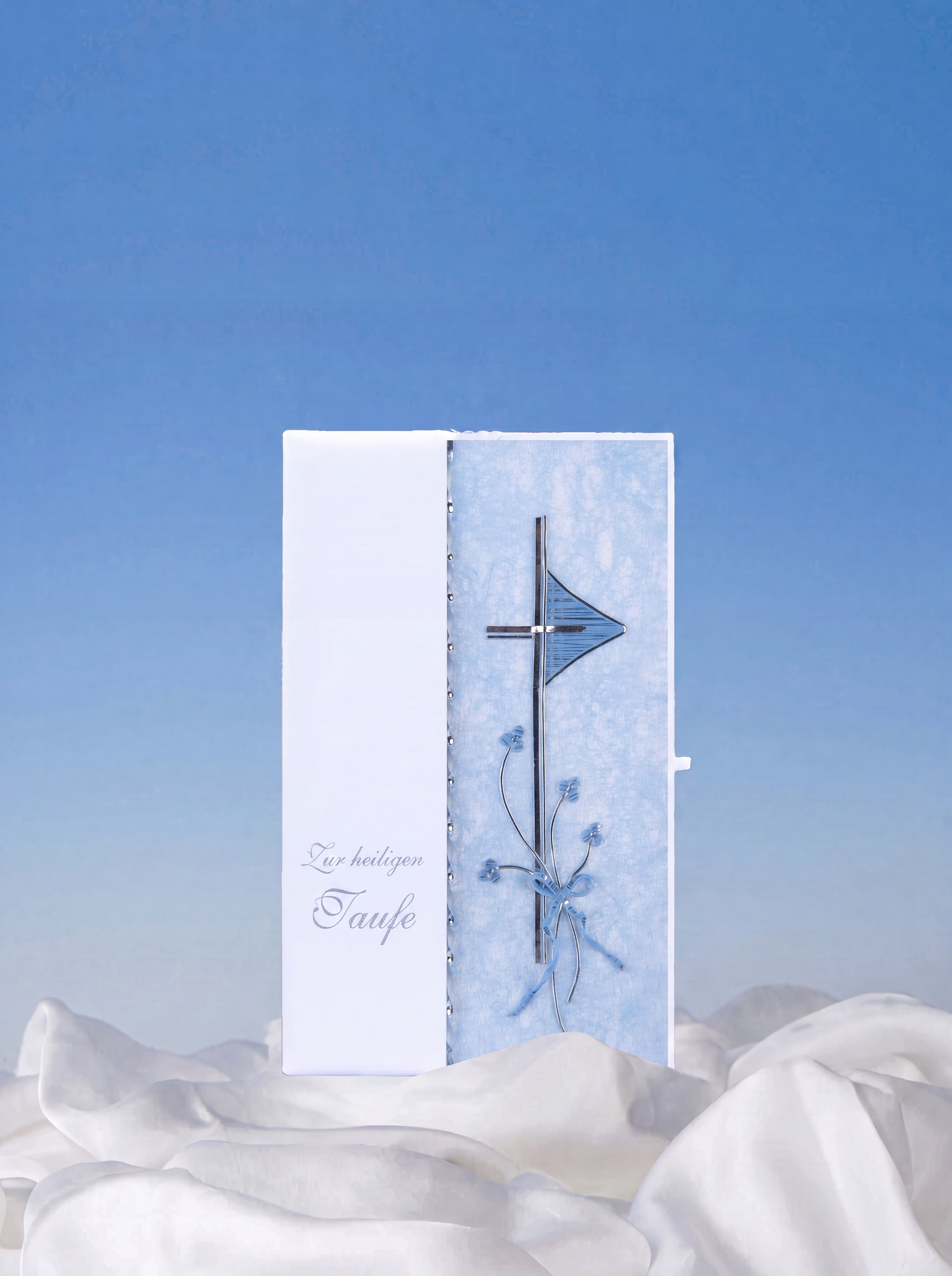15120TB Blumen, hellblau-silber